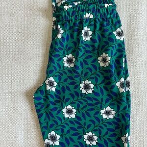 DVF silk green and blue trousers